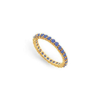 Blue Sapphire Eternity Band : 14K Yellow Gold  1.00 CT TGW