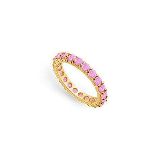 Pink Sapphire Eternity Band : 14K Yellow Gold  2.00 CT TGW