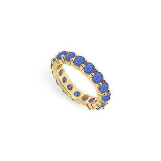 Blue Sapphire Eternity Band : 14K Yellow Gold  3.00 CT TGW