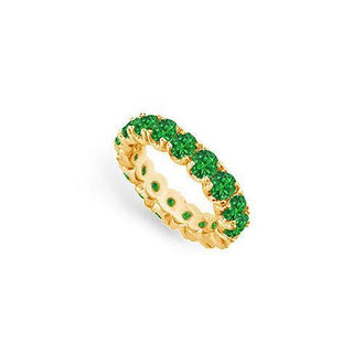 Emerald Eternity Band : 14K Yellow Gold - 4.00 CT TGW