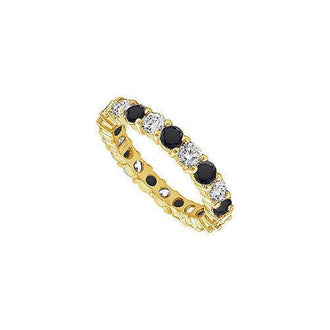 Black and White Diamond Eternity Band : 14K Yellow Gold  5.00 CT Diamonds