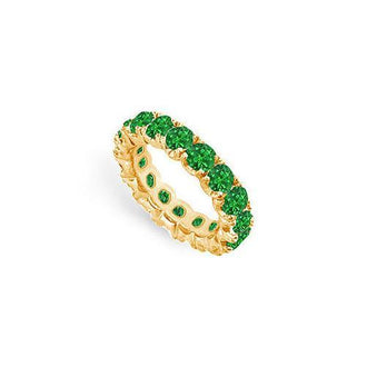 Emerald Eternity Band : 14K Yellow Gold - 5.00 CT TGW