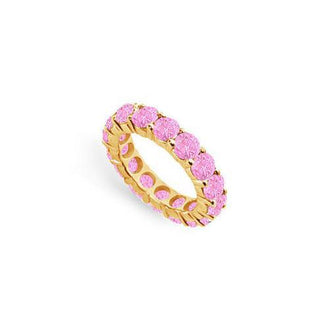 Pink Sapphire Eternity Band : 14K White Gold  5.00 CT TGW