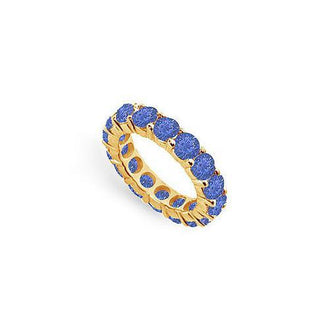 Blue Sapphire Eternity Band : 14K Yellow Gold  5.00 CT TGW