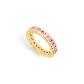 Pink Sapphire Eternity Band : 14K Yellow Gold  1.00 CT TGW