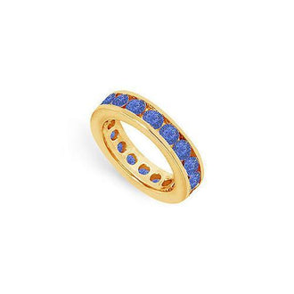 Blue Sapphire Eternity Band : 14K Yellow Gold  3.00 CT TGW