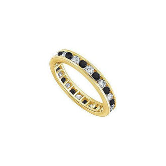 Black and White Diamond Eternity Band : 14K Yellow Gold  4.00 CT Diamonds