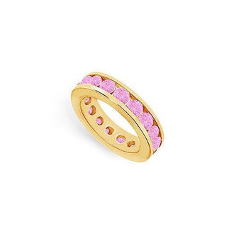 Pink Sapphire Eternity Band : 14K Yellow Gold  4.00 CT TGW