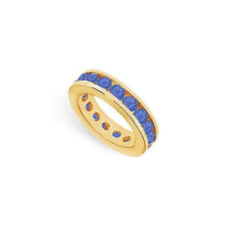 Blue Sapphire Eternity Band : 14K Yellow Gold  4.00 CT TGW