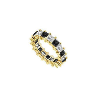 Black and White Diamond Eternity Band : 14K Yellow Gold  3.00 CT Diamonds