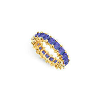 Blue Sapphire Eternity Band : 14K Yellow Gold  4.00 CT TGW