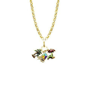 Summer Fun in the Sun Charm Necklace in Gold
