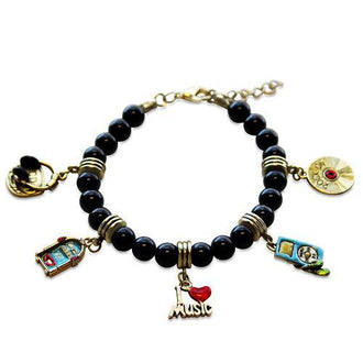 Music Lover Charm Bracelet in Gold