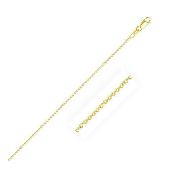 14k Yellow Gold Round Cable Link Chain 0.7mm, size 18''