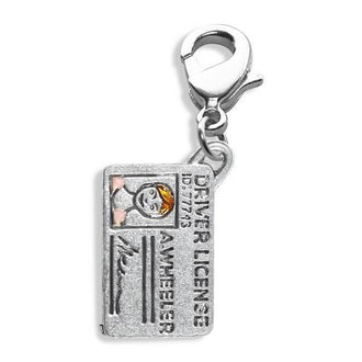 Drivers License Charm Dangle in Silver