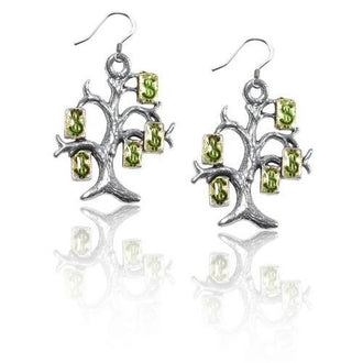 Money Tree Charm Earrings in Silver