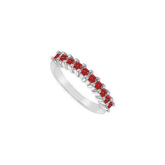 Ruby Ring : 14K White Gold - 0.50 CT TGW