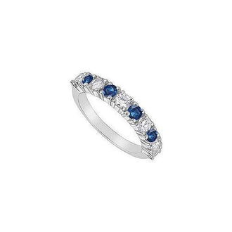 Sapphire and Diamond Ring : 14K White Gold - 1.00 CT TGW