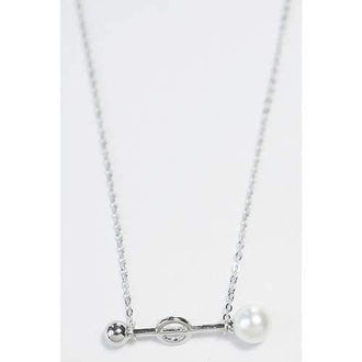 Chic Chain Bead Necklace - Silver