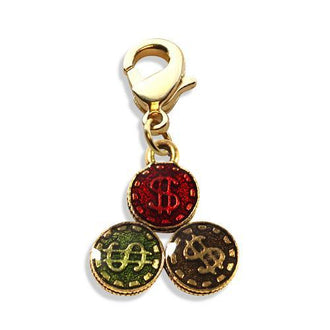 Casino Chips Charm Dangle in Gold