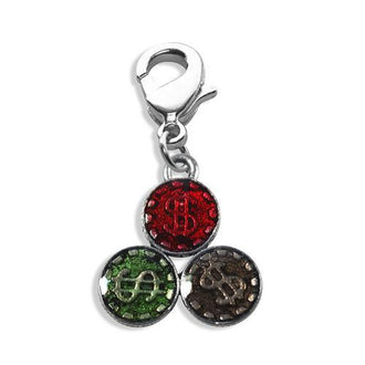 Casino Chips Charm Dangle in Silver