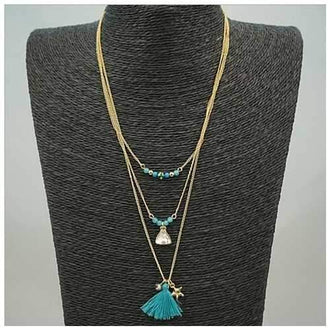 TASSEL AND TRINKETS Layered Necklace