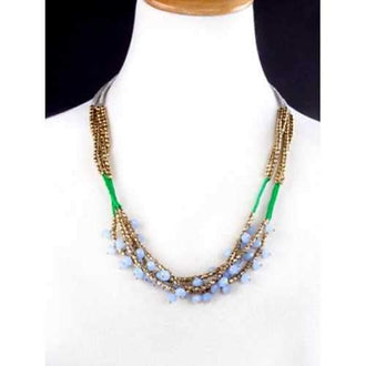 Bohemian Braid Glass Beaded Necklace