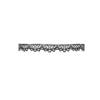 Hollowed Lace Choker Necklace - Black