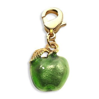 Green Apple Charm Dangle in Gold