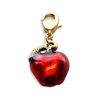 Red Apple Charm Dangle in Gold