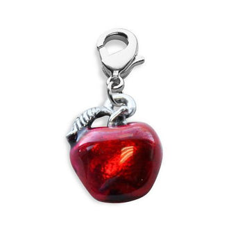 Red Apple Charm Dangle in Silver