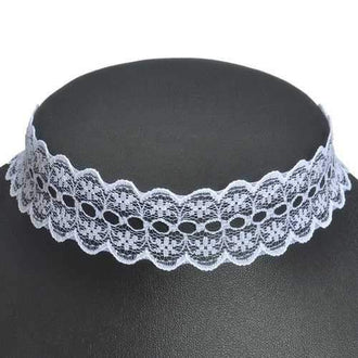 Floral Lace Choker - White