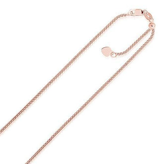 14k Rose Gold Adjustable Popcorn Chain 1.3mm, size 22''