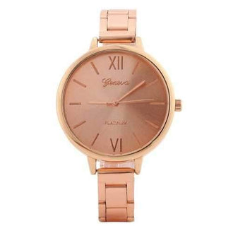 Alloy Strap Roman Numerals Watch - Rose Gold
