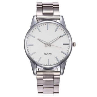 Minimalist Alloy Strap Analog Watch - Silver