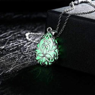 Fluorescent Droplets Fashion Hollow out Necklace - Green