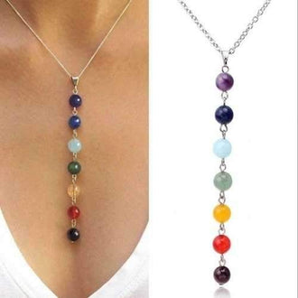 7 Chakra Reiki Beads Heal Gemstone  Yoga Balancing  Lapis/turqoise/amethyst/jade Size 18 Color Multicolor - 1