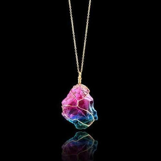 1PC Random Shape Irregular Paint Splatter Stone Necklace