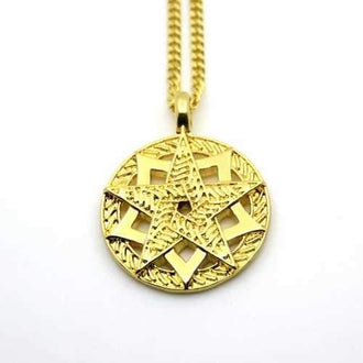 Trendy Gold Five Star Pendant Necklace - 金色
