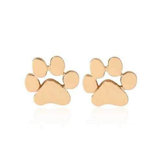 Cute Puppy Claw Tiny Stud Earrings - Golden