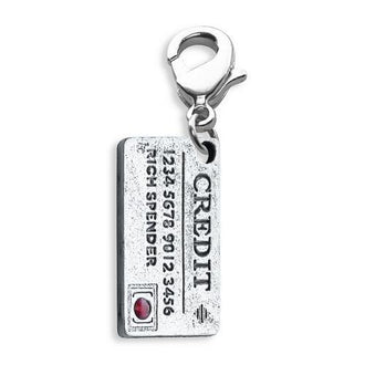 Credit Card Charm Dangle in Silver