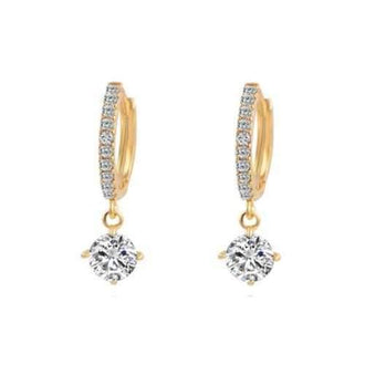 Fashion Ladies Vintage Crystal Earrings - Golden