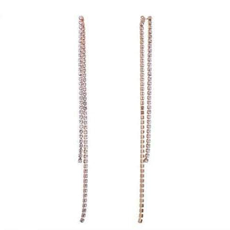 Claw Chain Double-layer Diamond Inserts Earrings - Golden