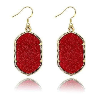 European and American Fashion Phnom Penh Fluorescent Acrylic Earrings for Woman - Red