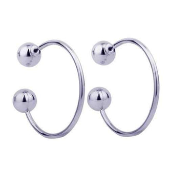 Personality Exaggerated Before and After Two-Purpose  Semicircle Opening Alloy Earrings - Silver