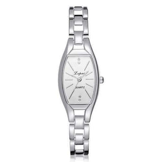 Lvpai P177 Women Metal Band Rectangle Case Quartz Watches - Silver And White