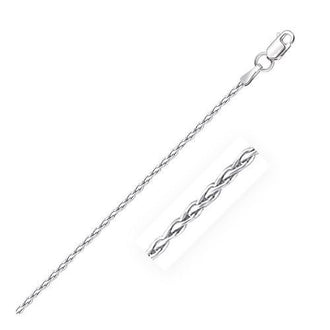 14k White Gold Round Wheat Chain 1.5mm, size 16''