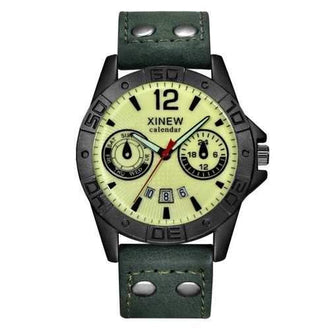 New Fashion Leather Strap Quartz Men  Clock Male Casual Watch - Ivy
