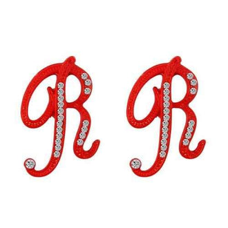 Design Classic Fashion 26 Letters Stud Earrings Fashion Jewelry For Women Crystal Rhinestone Push Back Trendy - Rd