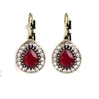 New and Simple Fashion Trend Red Earrings - Gold And Red